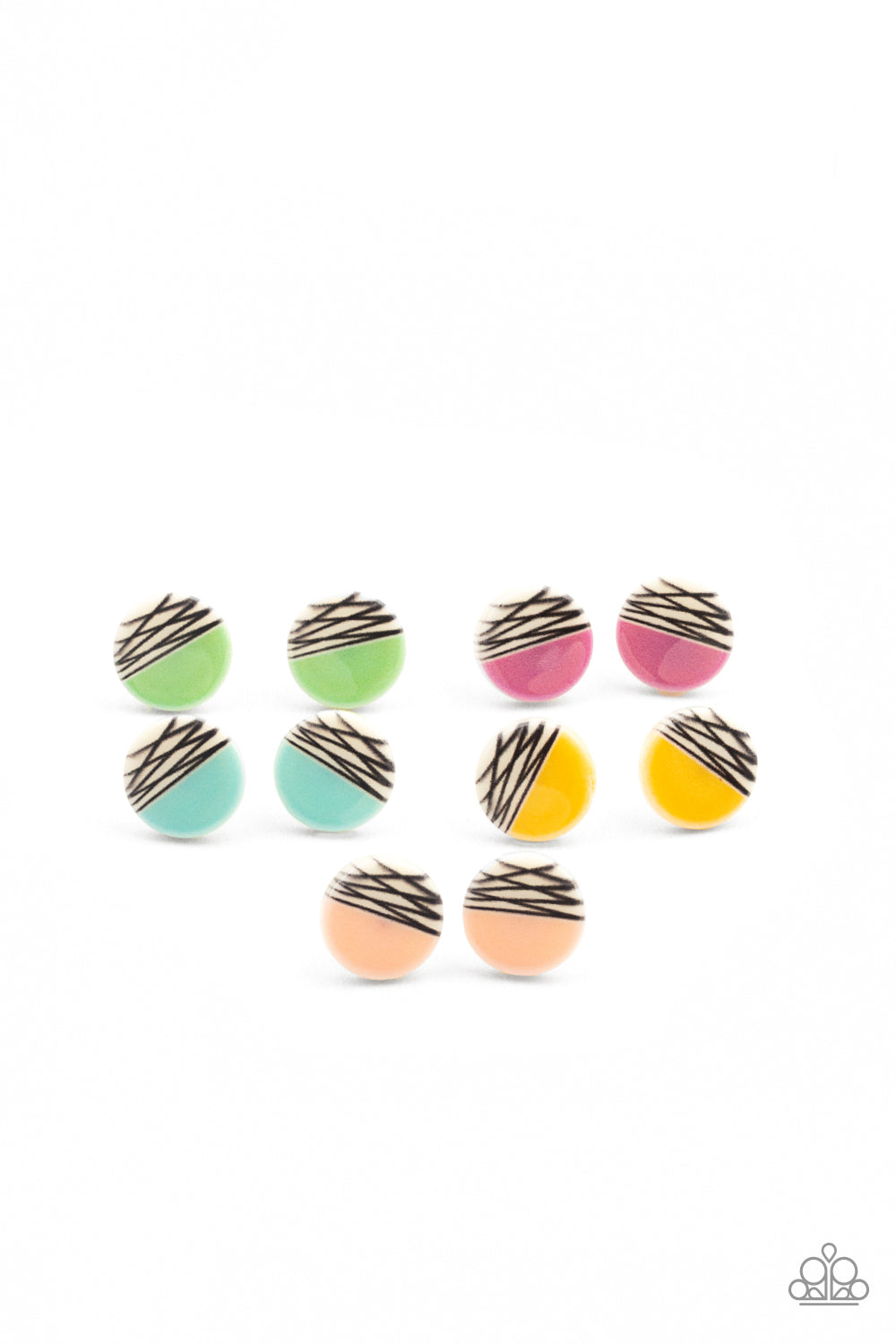 STARLET SHIMMER HALF STRIPED PATTERNED EARRINGS